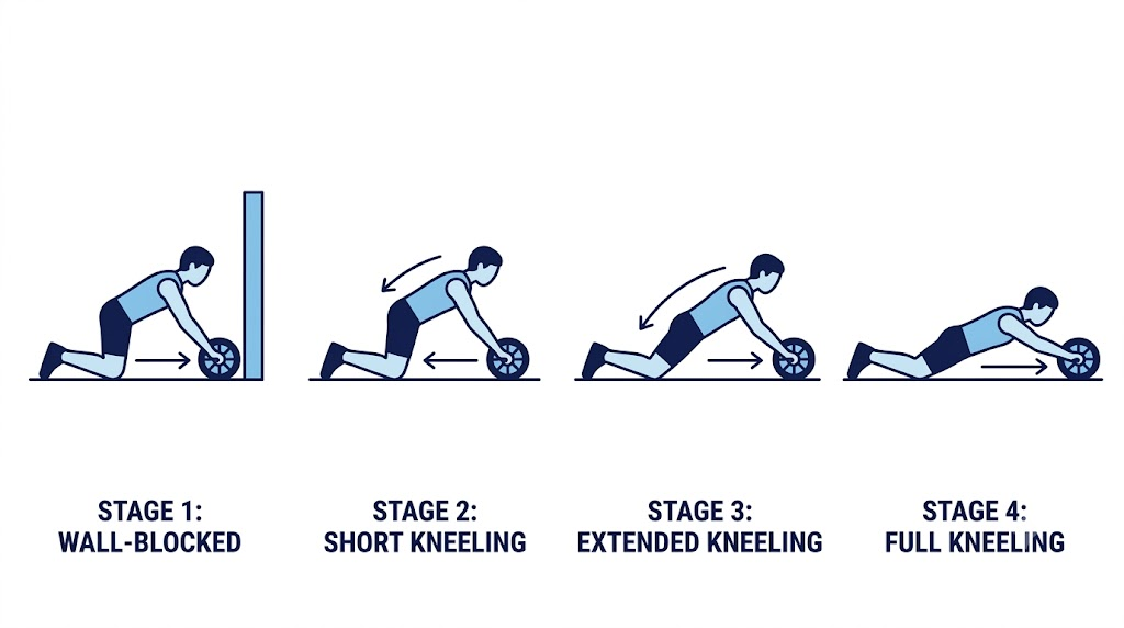 4 week ab roller rollout progression stages beginners
