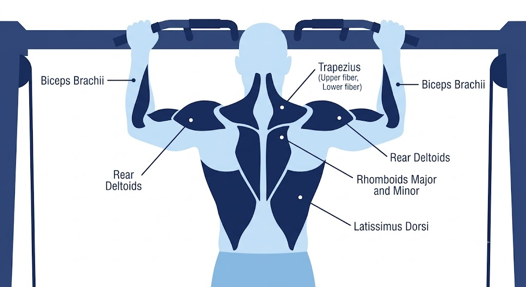 back muscles worked pull up bar workout