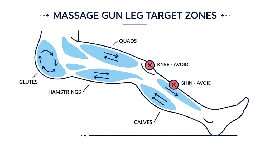 massage gun sore legs safe zones and areas to avoid