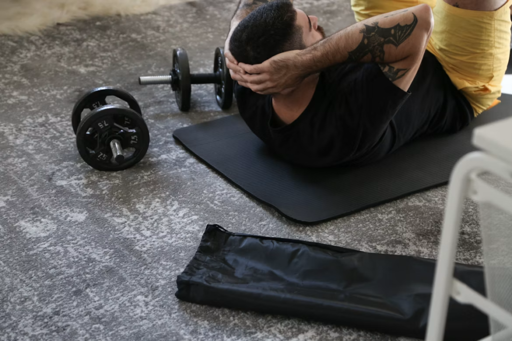mall space strength training setup routine