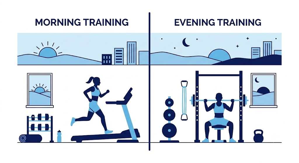 best workout schedule at home morning versus evening