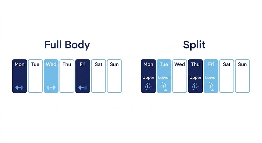 full body vs split schedule comparison beginners