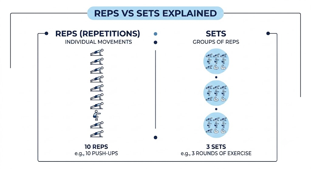 reps vs sets explained visual comparison