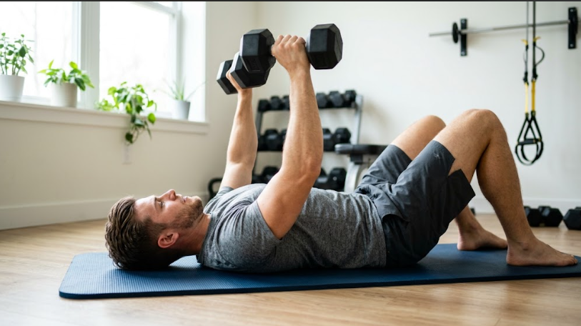 dumbbell chest workout without bench