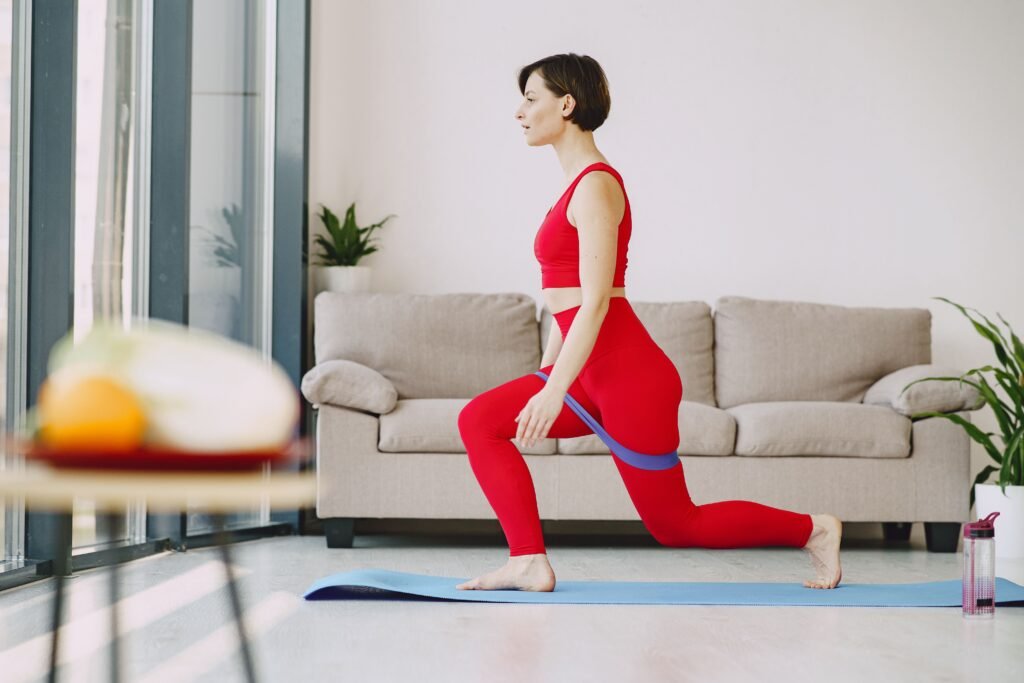 lunges with resistance bands
